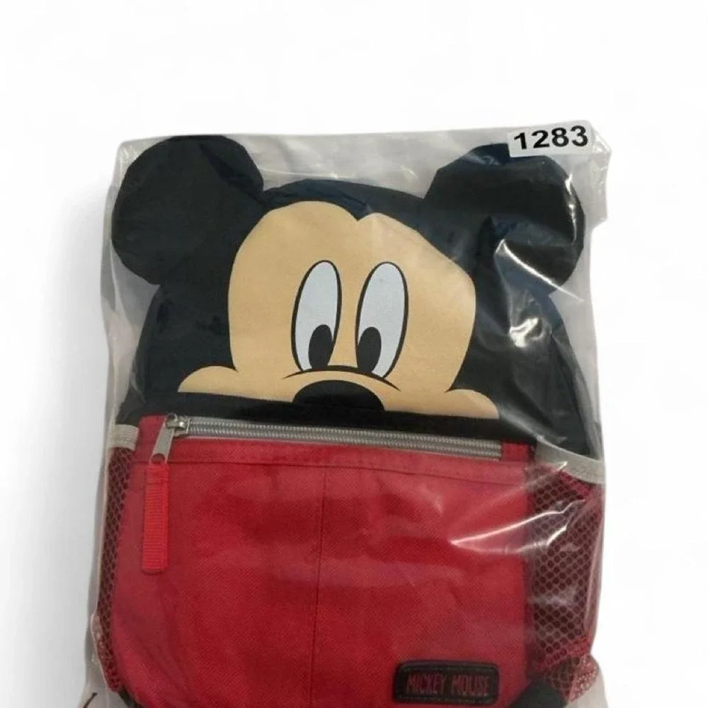 Disney Mickey Mouse Backpack Kids Small‎ Red Black Excellent 3D Ears